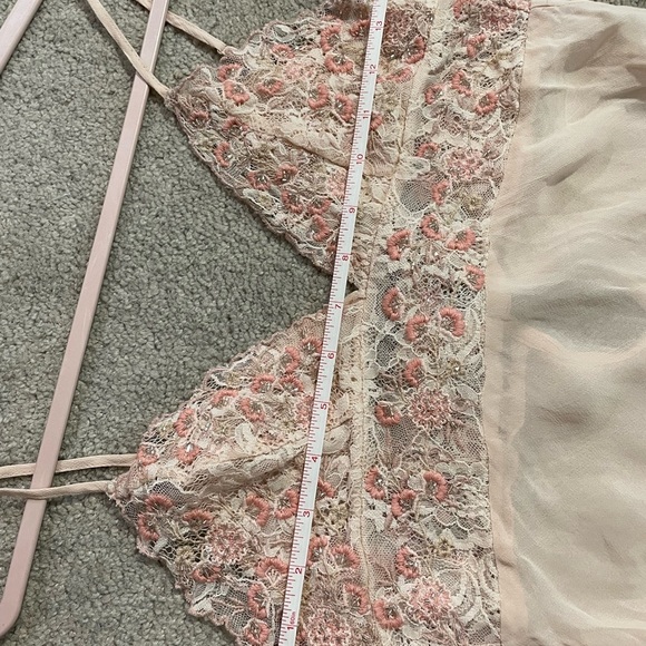 NWOT Free People Midnight Magic Maxi Slip Dress Size XS Pink Beaded - Picture 12 of 14